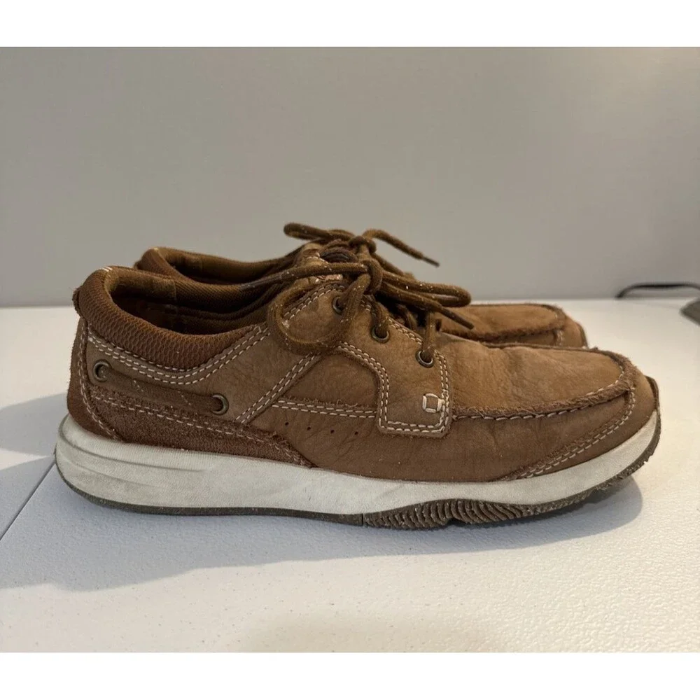 Clarks Collection Men's Light Tan Nubuck Sailview Lace Shoes Sz 7M Lightweight